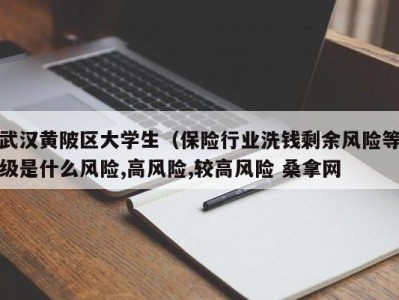 厦门武汉黄陂区大学生（保险行业洗钱剩余风险等级是什么风险,高风险,较高风险 桑拿网